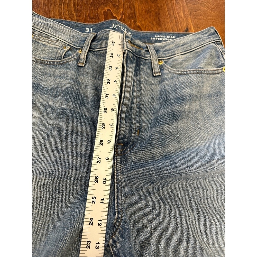 J.Crew High Rise Super Wide Leg Jeans Women Size 31 Blue Denim Sold Out Retro - Picture 10 of 13